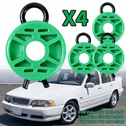 4X For Volvo 850 1993 - 1997 S70 V70 1998 - 2000 Front Green Power Window Regulator Guide Rollers Clips Automotive Goods 4493433