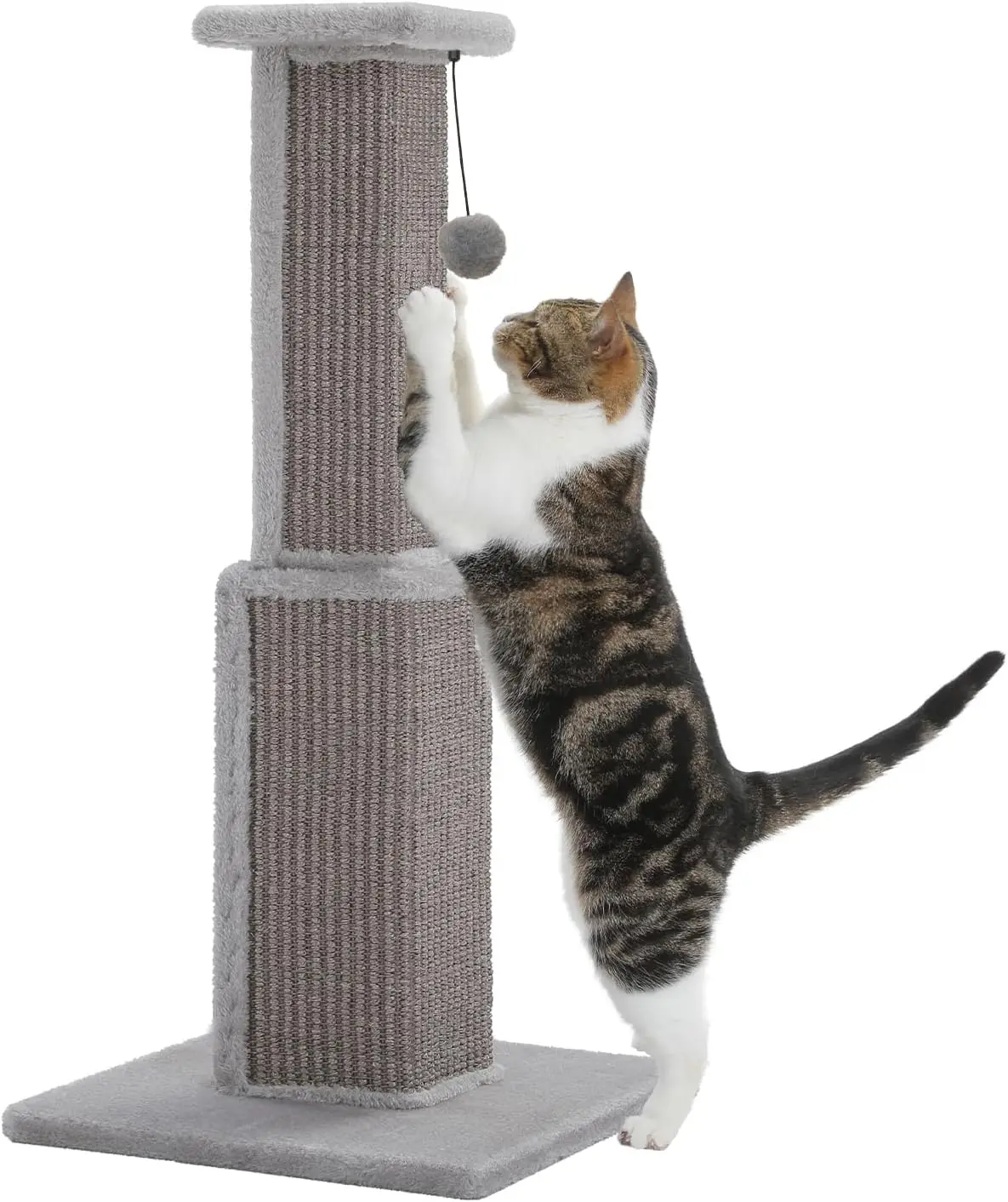 

Large Cat Scratching Post 32” Tall Scratching Post for Indoor Cats Adults Ultimate Scratch Post with Woven Sisal, Large