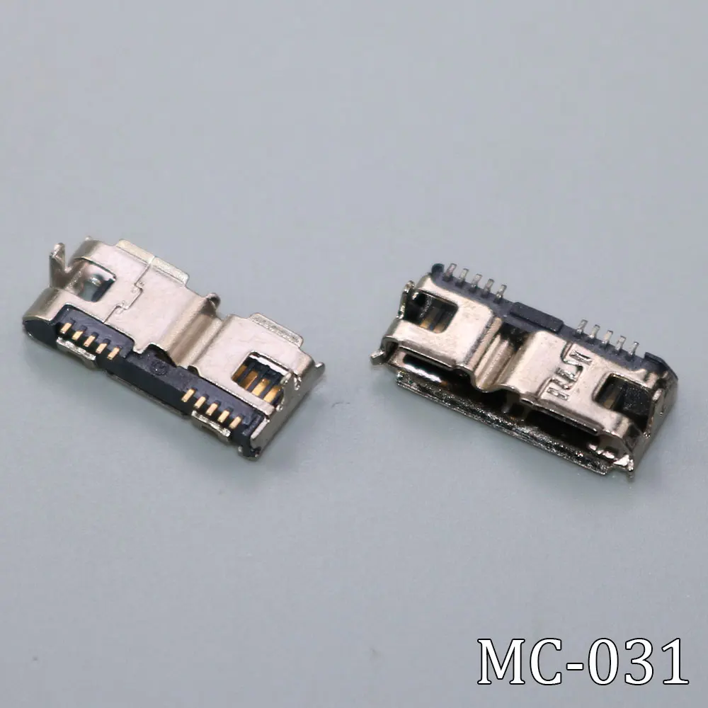 1-50PCS Micro USB 3.0 B Type DIP Female Socket DIP2 10pin USB Connector for Mobile Hard Disk Drives Data Interface