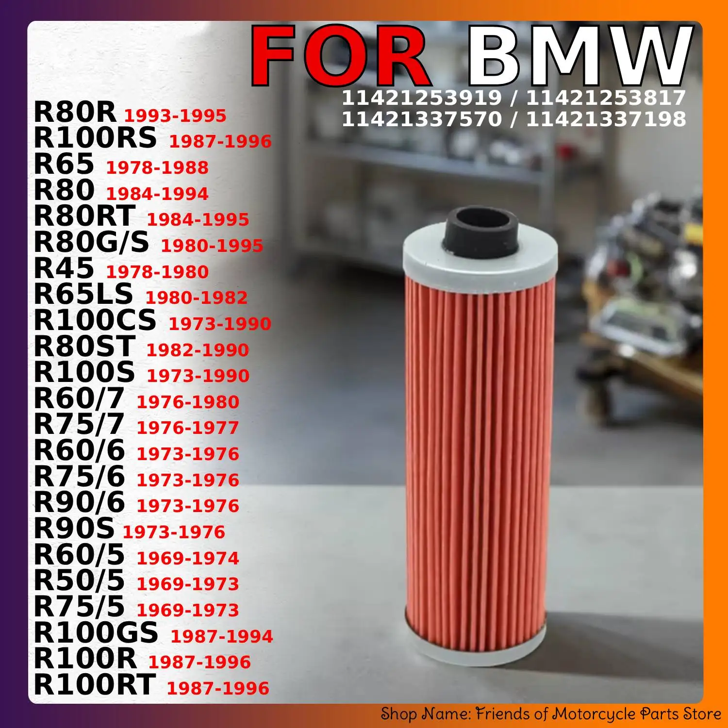 Motorcycle Oil Filter Fits for BMW  R60/7 R75/7 R60/6 R75/6 R90/6 R90S R60/5 R50/5 R75/5 R100GS R100R R100RT Engine Part