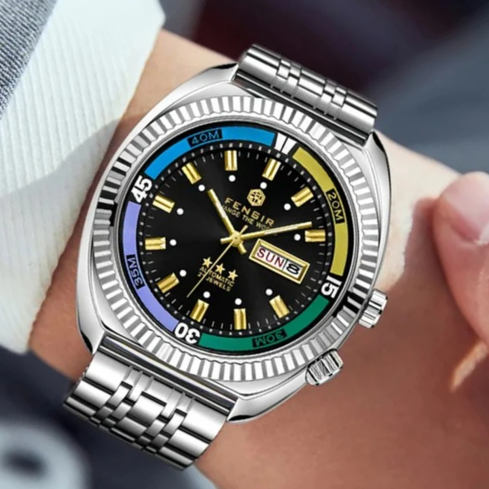 Creative Quartz Watches Men Imitation Mechanical Classic Style Sealed or Skeleton Bottom  Personality Cool Steel Watch Relogio