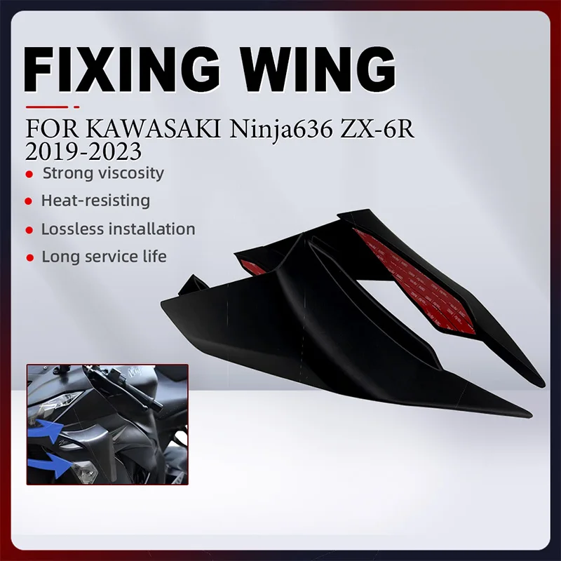 

Motorcycle Fixed Wing For KAWASAKI Ninja636 ZX-6R NINJA 636 ZX 6R 2019 2020 2021 2022 2023 Aerodynamic Spoiler Winglets Fairing