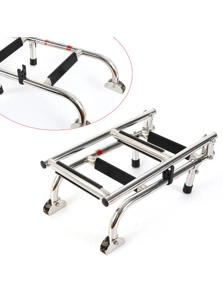 Bootladder 4-traps verlenging Opvouwbare pontonladder roestvrij staal - afbeelding 2