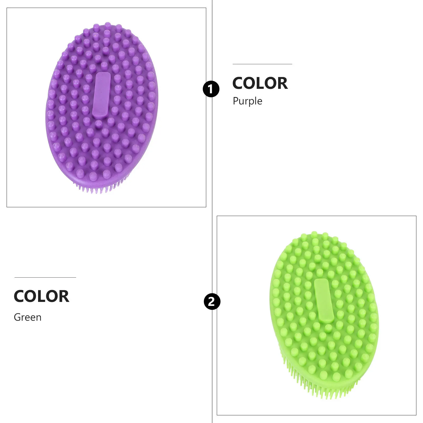 

2Pcs Silicone Bath Brush Head Massage Scalp Cleaner Durable Shower Grooming Tool Supplies Silicone Brush Cleaning Hairbrush