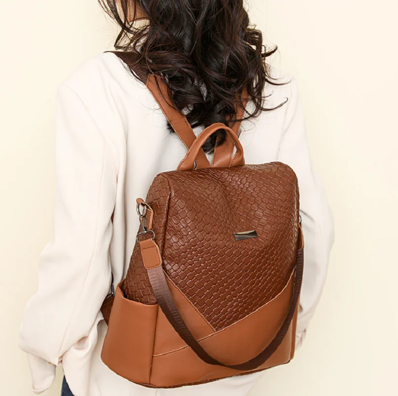 

New Women's Fashion High Quality Soft Leather Travel Backpacks Korean Large Capacity Anti Theft Shoulder Bags Totes Backpack