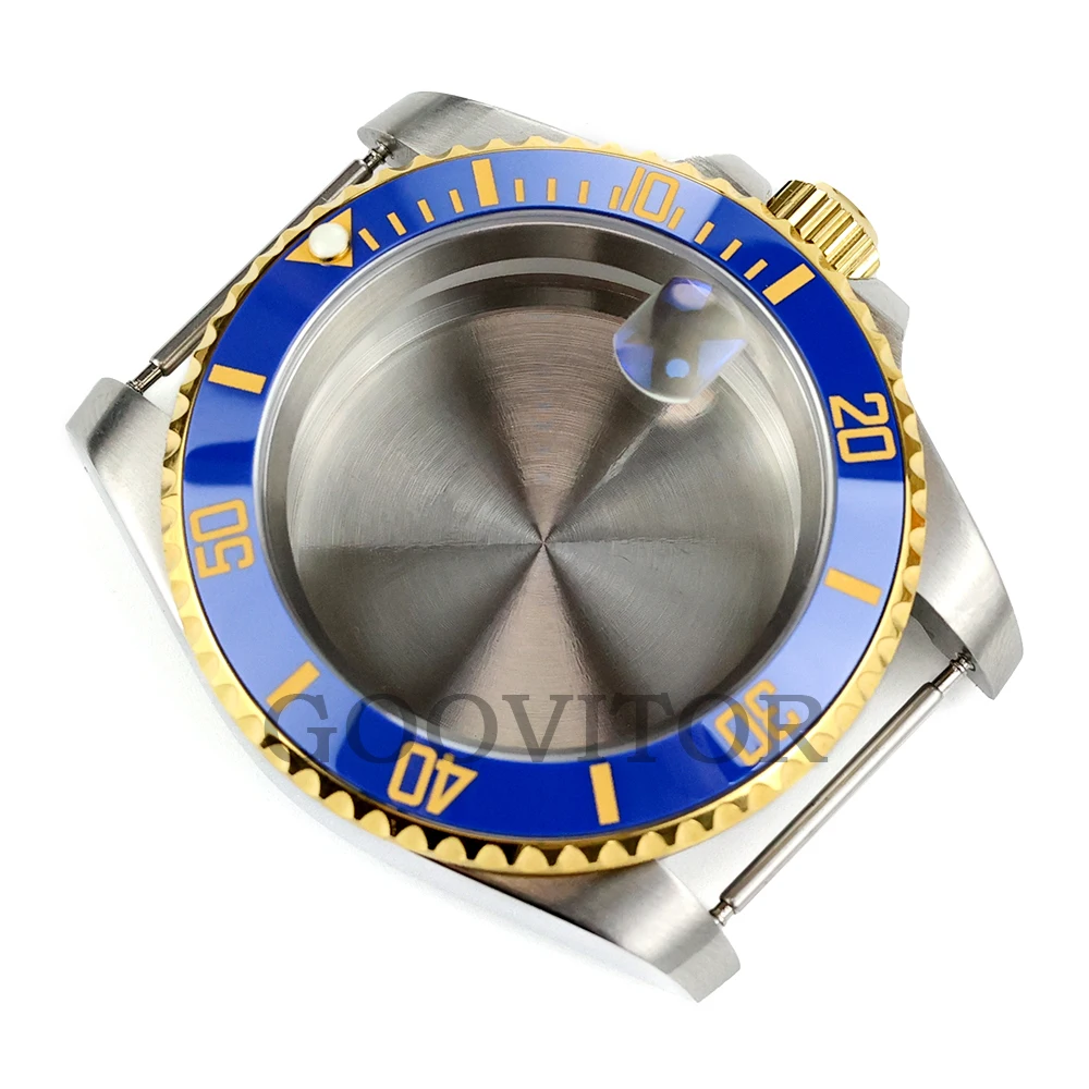 

Diver 40mm NH35 Watch Case for Submariner mod NH34 NH35 NH36 movement 28.5mm Dial Gold Silver Stainless steel Sapphire Glass