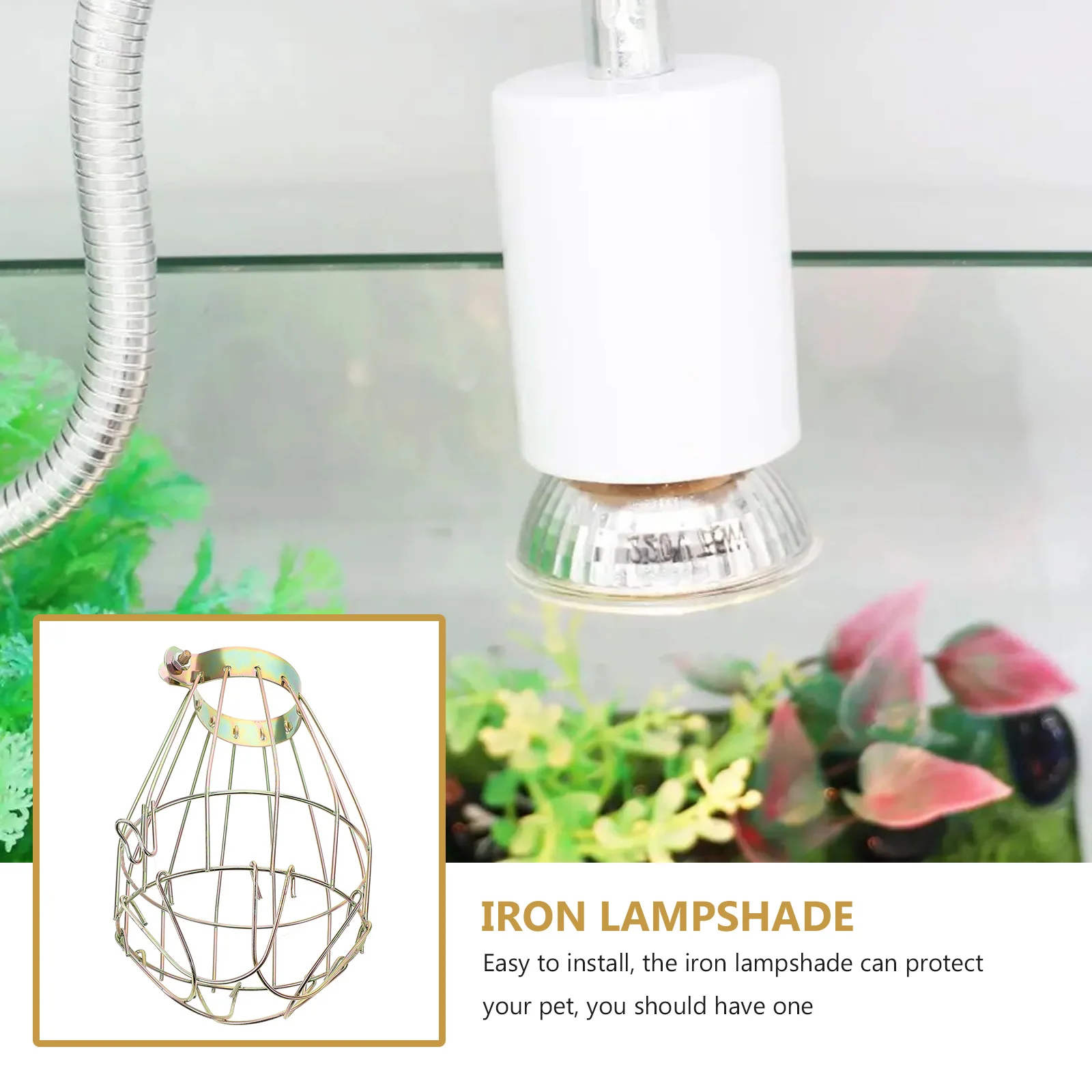 

Terrarium Heat Lamp Cover Reptile Lampshade Protector Strong Mesh Shield for Safe Lighting in Pet Enclosures Heat Lamp Shade