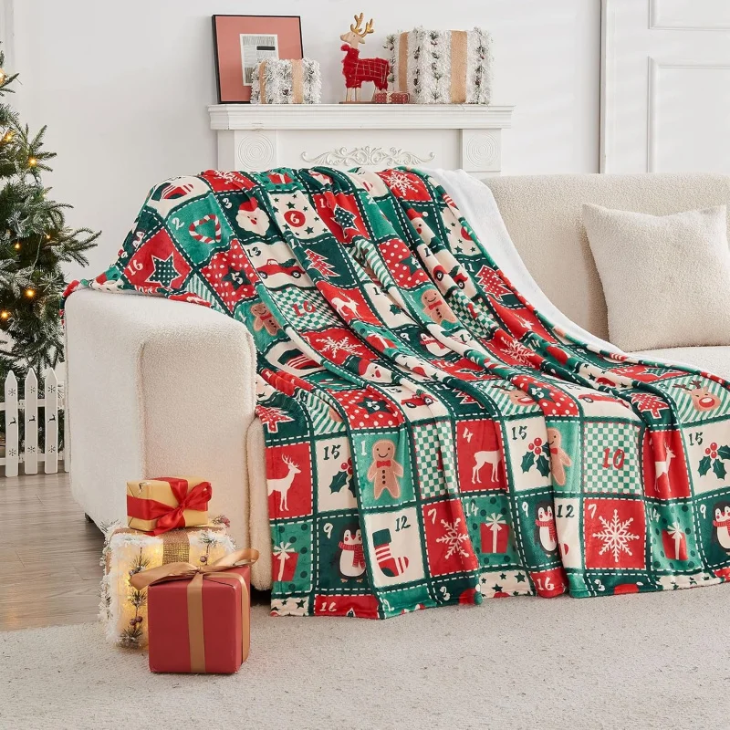 Christmas series flannel blanket 60INX50IN home holiday decoration super soft sofa bed cover blanket