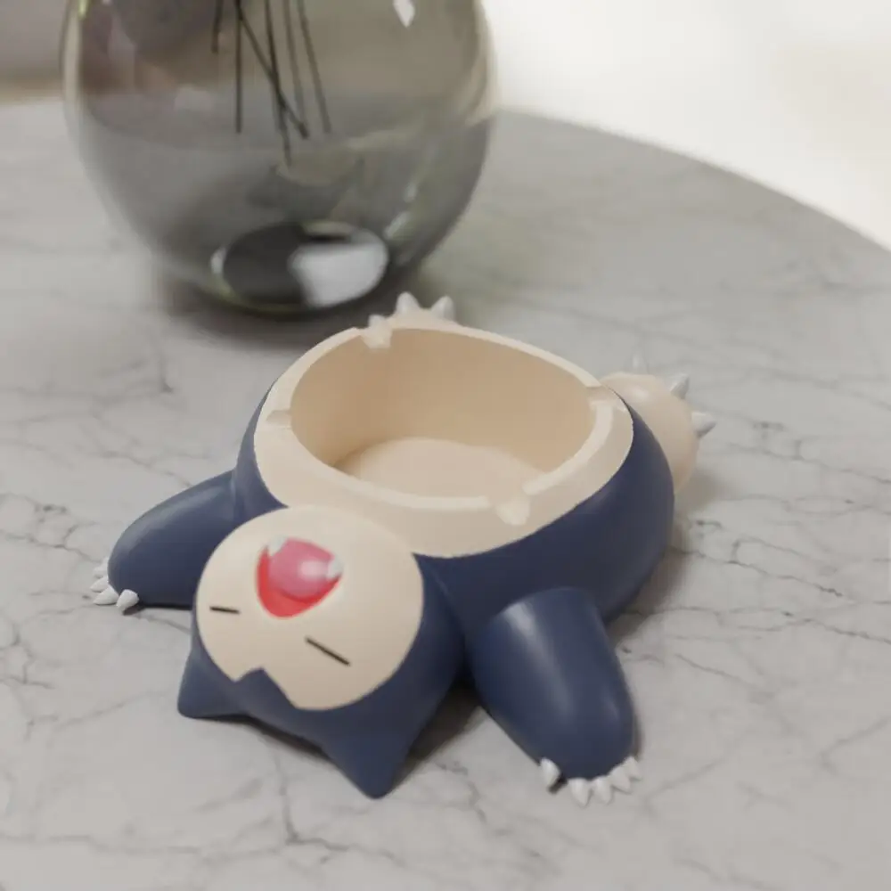 Cenicero Creativo con Forma de Snorlax de Pokémon, Adorno Multifuncional para Escritorio, Almacenamiento de Dulces, Periféricos de Anime, Regalo para Amigos