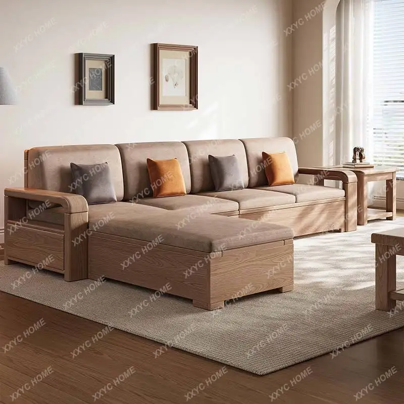 

Диван-комбинация из массива дерева цвета лаванда, в стиле модульной мебели для гостиной, всесезонный, для малогабаритных квартир, с функцией хранения.