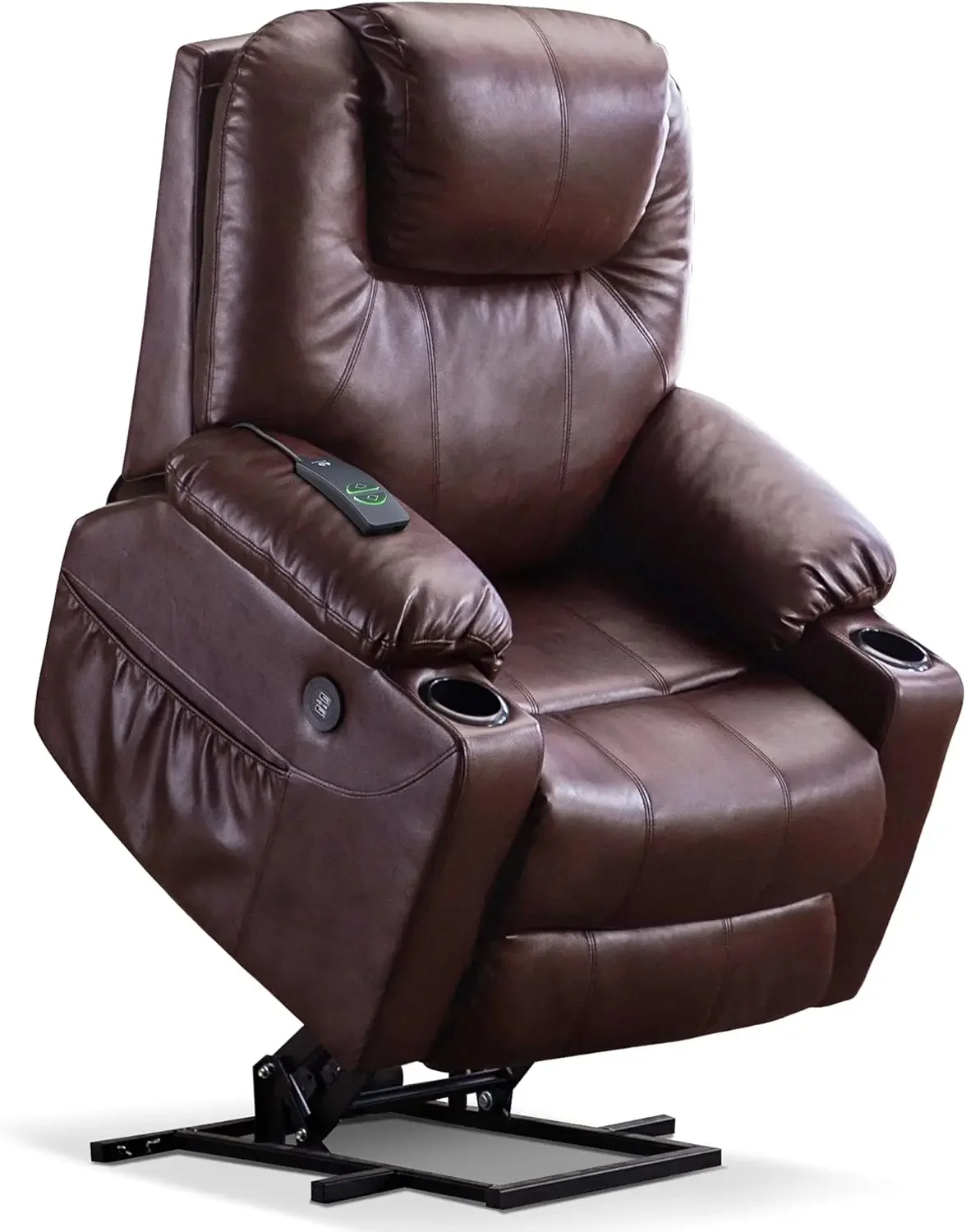 

MCombo Electric Power Lift Recliner Chair Sofa with Massage Heat for Elderly 3 Positions 2 Side Pockets Cup Holders USB Ports