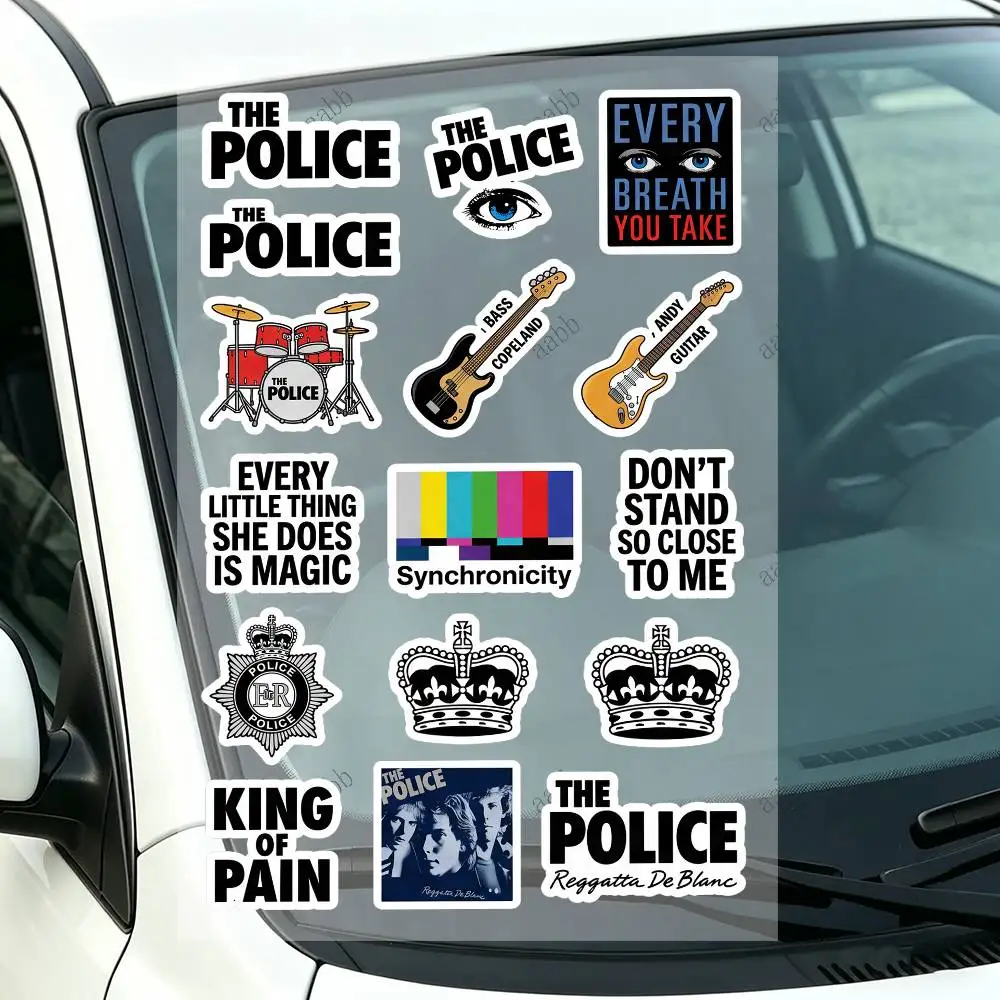 The P-Poli-ce Motorcycle Decal Sticker Kit Reflective Graphics For Helmet Tank Fairing Body Custom Bike