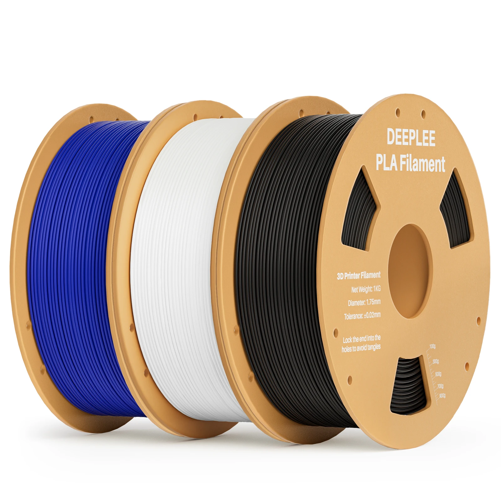 DEEPLEE PLA Filament 1,75mm 4KG, 3D-Drucker Filament Großpackung, Maßgenauigkeit +/- 0,02mm, 4er-Pack 1kg 3D-Druck Filament