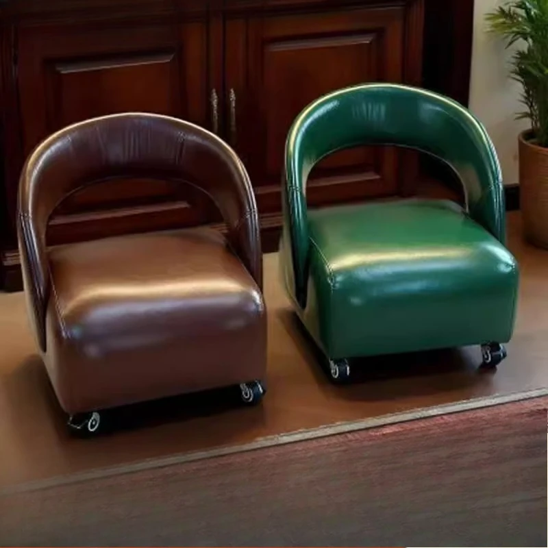Low stool soft seat cushion universal wheel sofa chair small stool soft bag back chair lazy multi-function shoe chair pulley