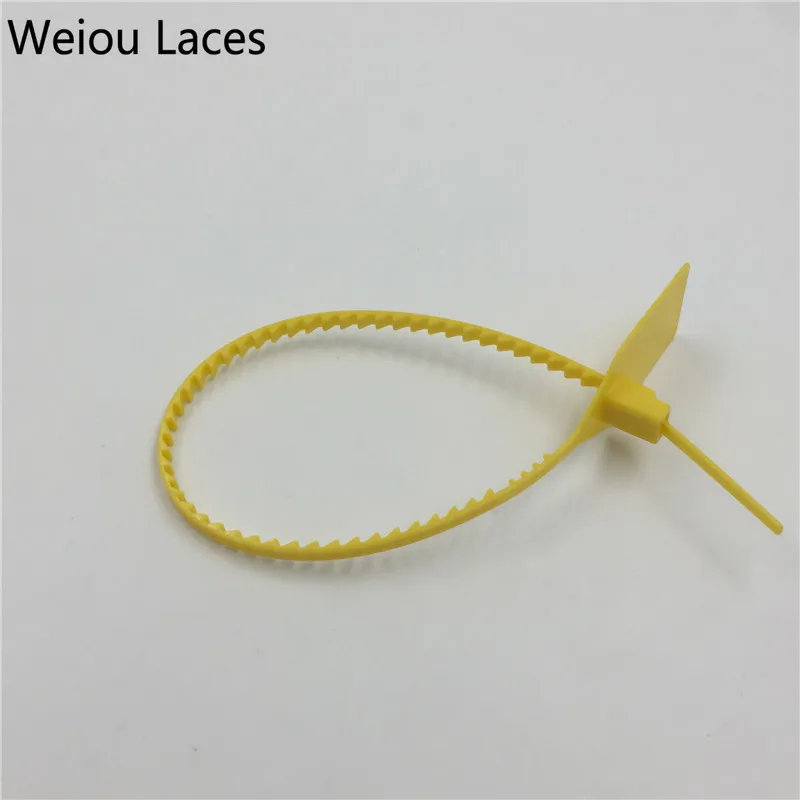 Weiou Disposable Plastic Seals Woven Braided Bags Sealing Red Strips Zip Tie Lock System For Sneakers Colorful Shoe Accessories