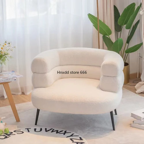 

Light Luxury Nordic Single Sofa Creative Lambswool Small Apartment Living Room Simple Balcony Leisure Chair