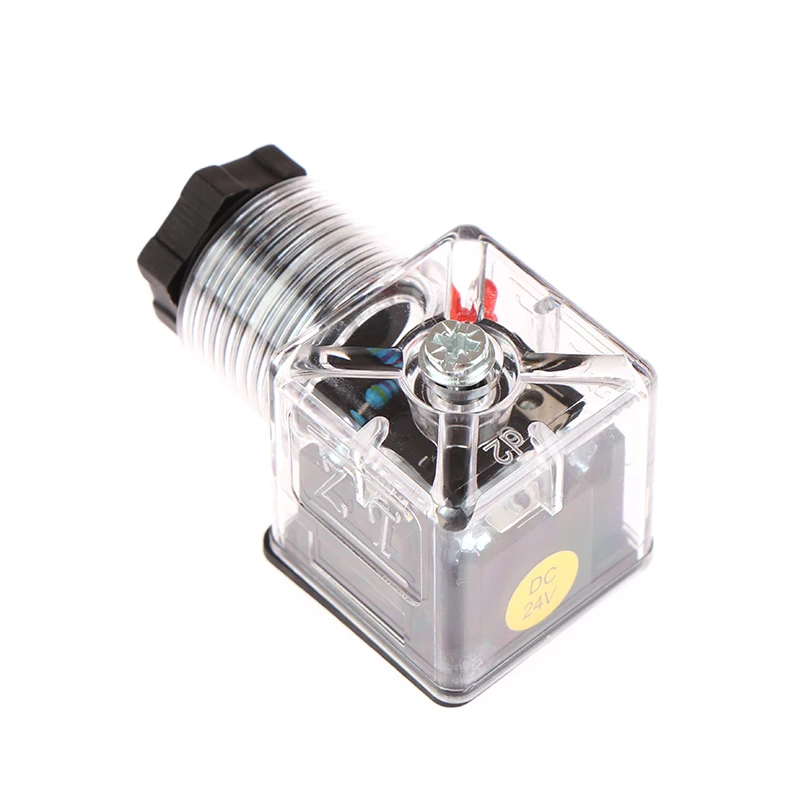 1Pcs DC24 Solenoid Coil Plug for Hydraulic Valve Transparent Voltage Universal Accessory Part for Home Improvement