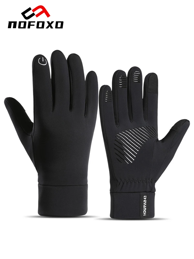 AliExpress nofoxo NOFOXO Touchscreen Outdoor Gloves Warm Fleece Winter Cycling Gloves Waterproof Windproof Anti Slip Hiking Motorcycle Gloves