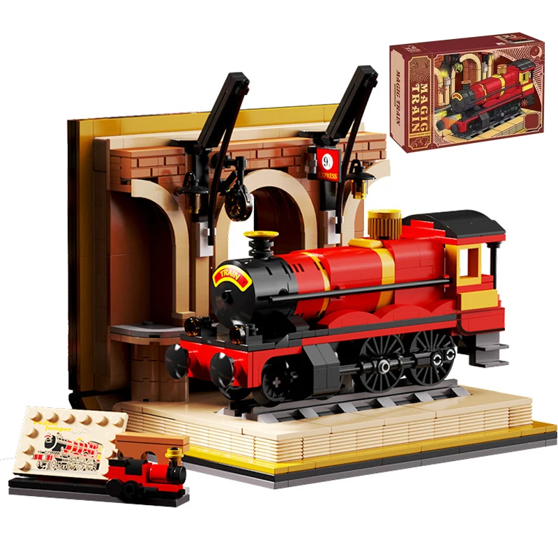 

929PCS DIY Magic Train Express Collector Edition Books Flying Cars Building Block Toys Models Gift Sets For Boys Girls Childre