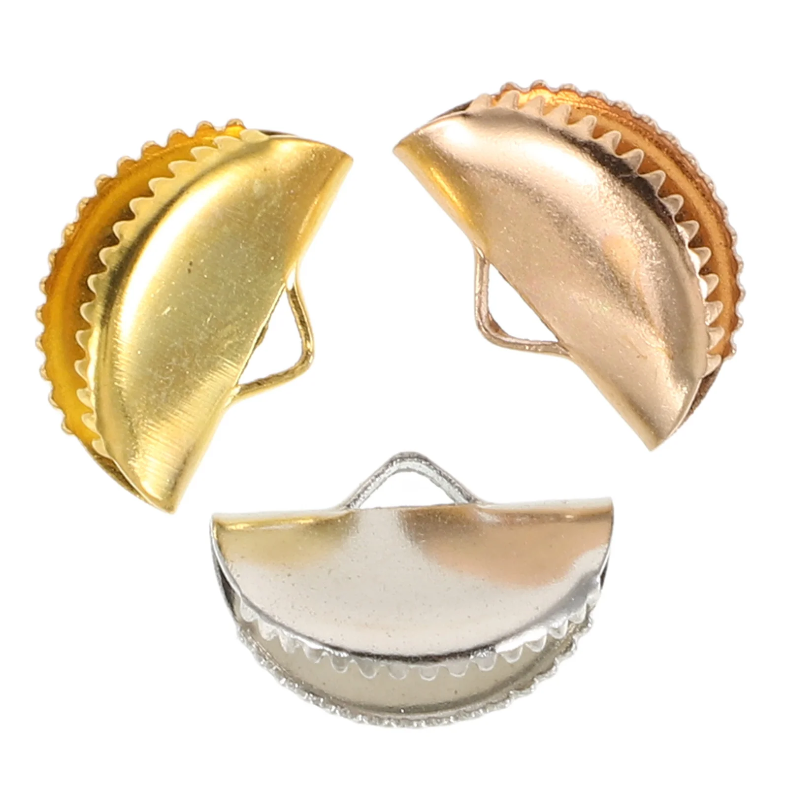 150 قطعة مشبك شرابة الحبل ينتهي نصف أبازيم مستديرة لصنع المجوهرات النتائج اكسسوارات Diy بها بنفسك الحرفية مشبك معدني السحابة