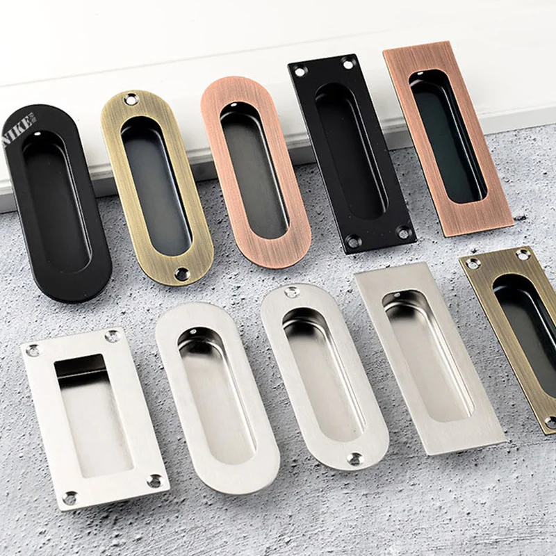 201 Stainless Steel Dark Handle, Sliding Door Sliding Door Knob,embedded Concealed Door Pull, Black Cabinet Drawer Hidden Buckle