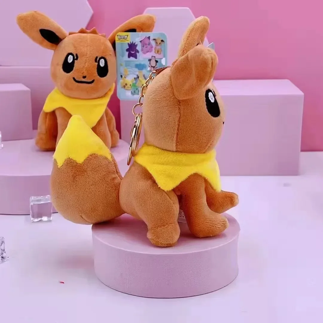 Eevees-ソフトペンダントキーホルダー,ぬいぐるみ,クリスマスギフト,12cm, 1セットあたり10個