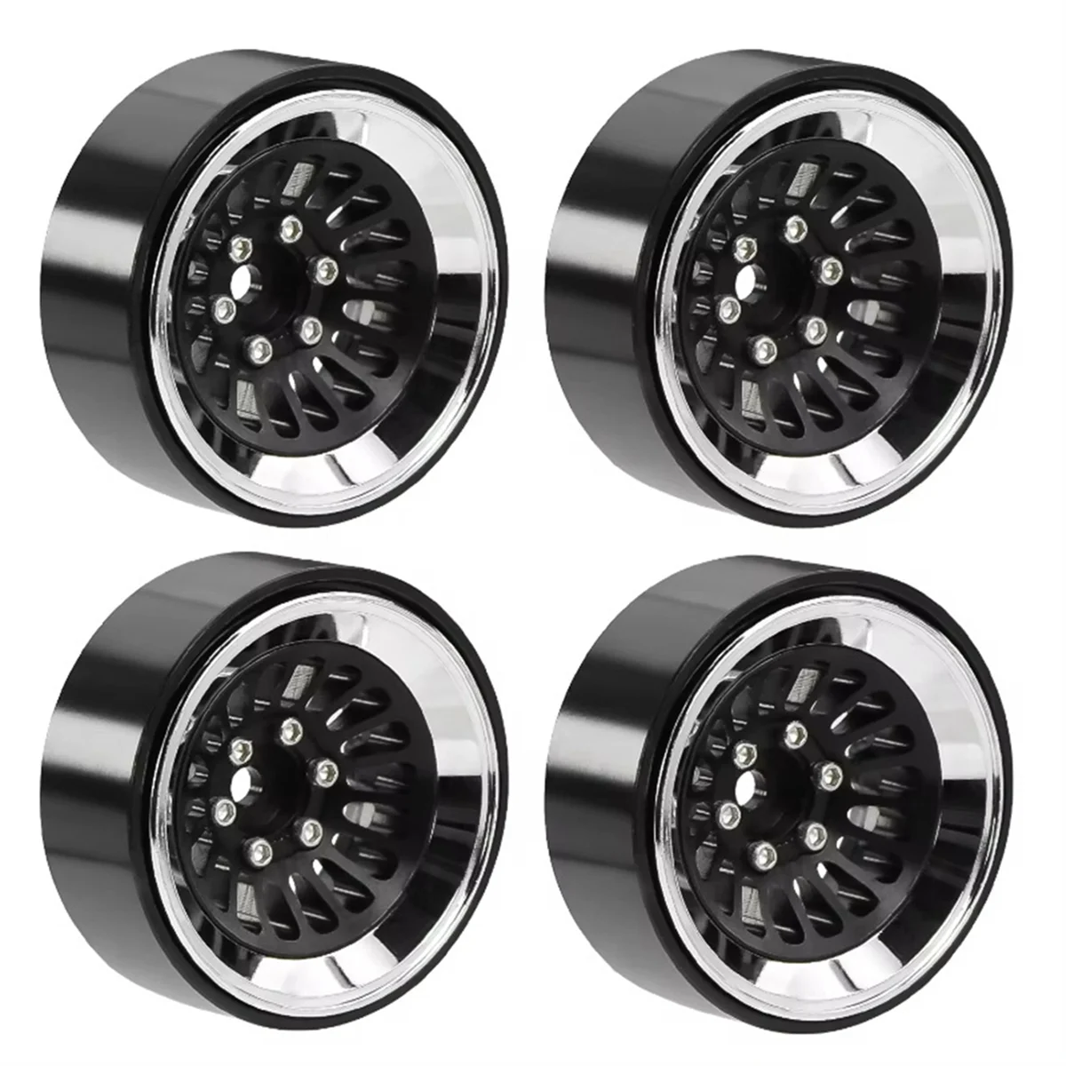 Aluminium 1.3 Inch Beadlock Wheel Rim for 1/18 Traxxas Trx4m 1/24 Scx24 Fms24 Rc Crawler Car Wheel Hub Black