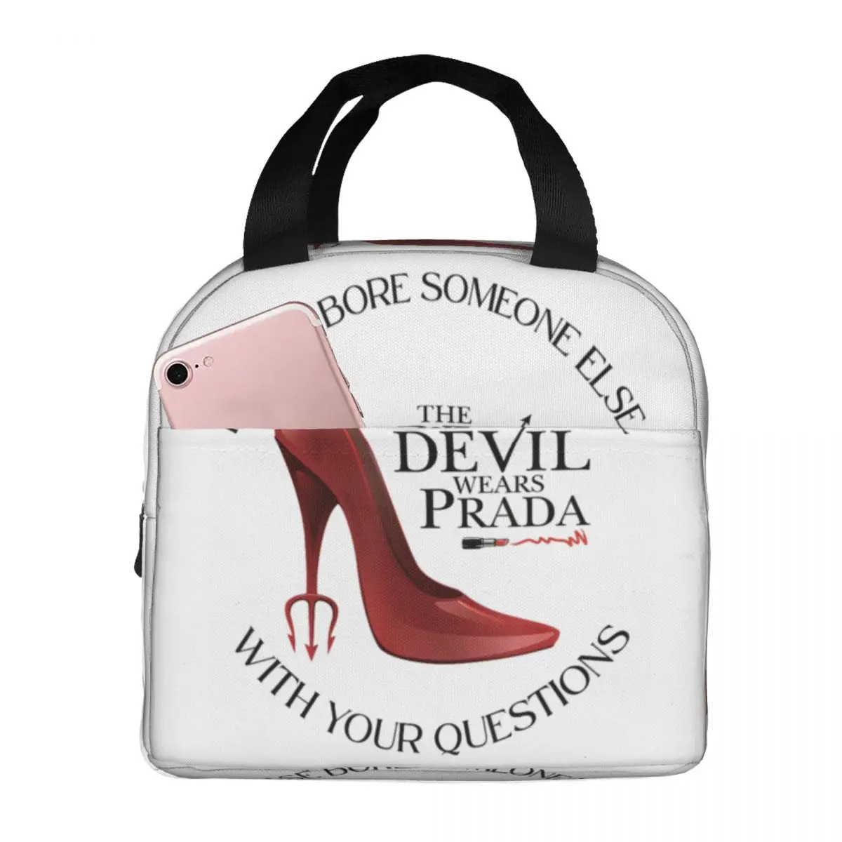 Red High Heels Film The Devil Wears Pradas Lunch Bag Women Cooler Warm Insulated Lunch Boxes for School