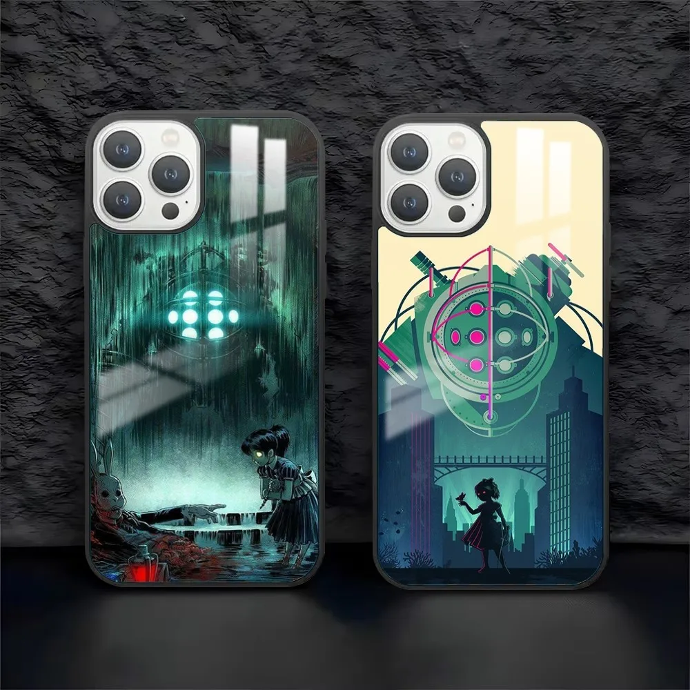 Game B-BioShock Phone Case For iPhone 16 15 14 13 12 11 Pro Max Plus Mini PC Fashion mirror phone case