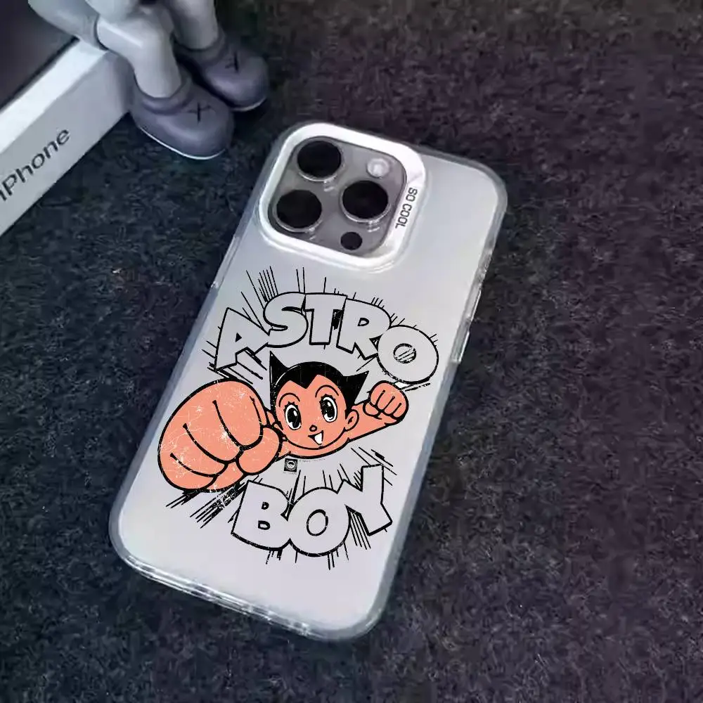 1 قطعة أنيمي كول A-Astro بوي جراب هاتف الليزر IMD اللون الفضة شل آيفون 17 16 15 14 13 12 11 الهواء برو ماكس زائد