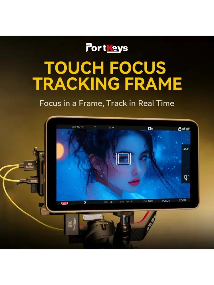 FORPortkeys LH7C HDMI Wired Camera Control Monitor 1000NITS Touch Focus HD IPS Screen MOVNORM OS 3D Lut Director Monitor w Sunsh