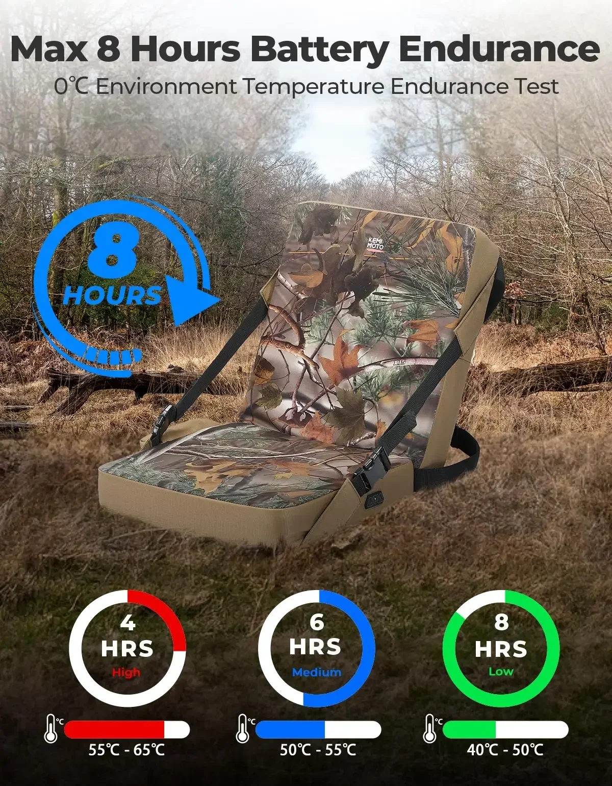 

Утолщенная подушка для сиденья с подогревом для зимы с аккумулятором 20000 мАч, портативная складная теплая подушка для охоты, кемпинга, улицы, холодной погоды