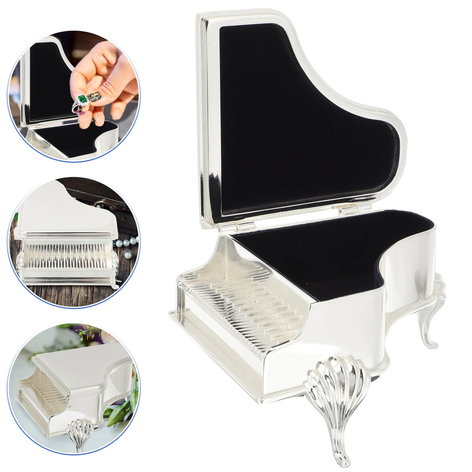 

Piano Shape Watch Box Lightweight Portable Jewelry Case Household Storage Box Soft Pillow Protection for Watches Bracelets