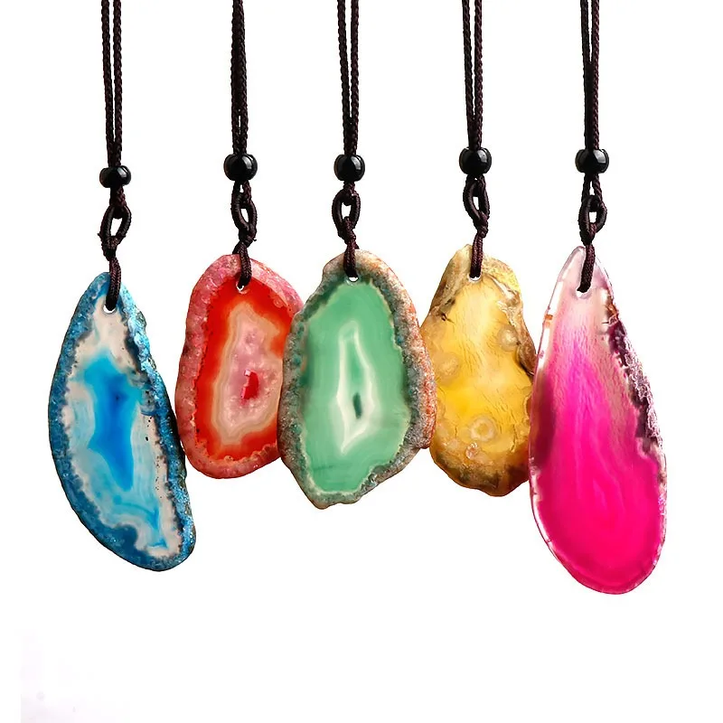 

6 шт., ломтики агата произвольной формы, яркие необычные окрашенные подвески из натурального камня, ожерелье в стиле бохо, аксессуары для изготовления ювелирных изделий