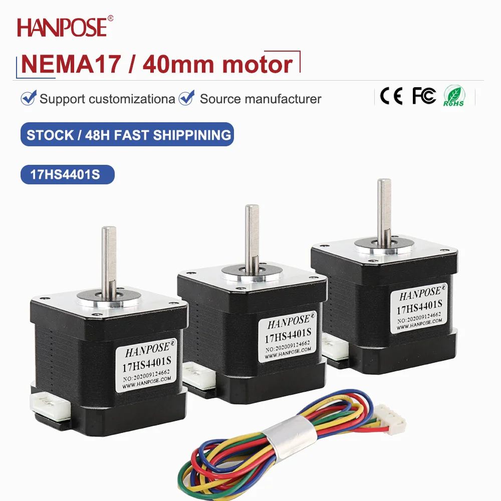 

NEMA17 3 шт. 17HS4401S шаговый двигатель 2,3 В 1,5 А двухфазный четырехпроводной аксессуар для 3D-печати двигатель производитель прямые продажи