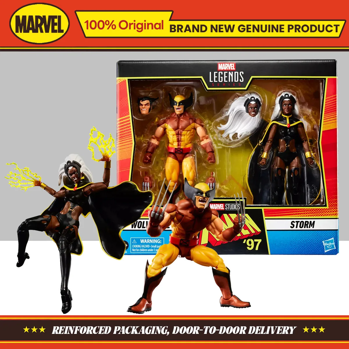 hasbro-marvel-legends-series-x-men-'97-wolverine-storm-15-cm-action-figure-2-pack-collezionismo-hobby-giocattoli-originali-regali-di-modello