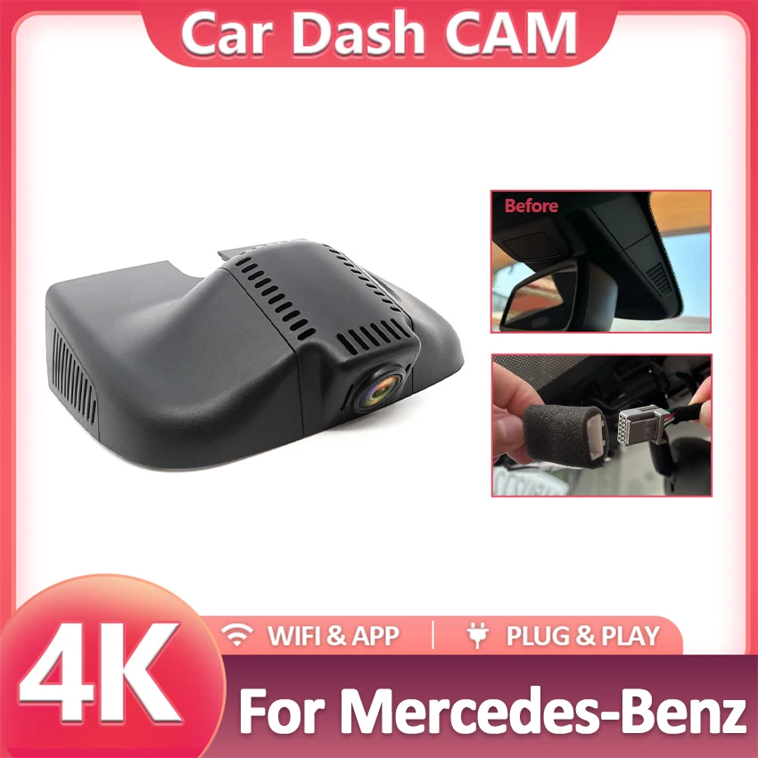 New! Plug and Play Dashcam 2160P 4K Car Dvr Dash Cam Recorder For Mercedes-Benz ML W166 ML400 ML250 ML320 ML350 2011-2015