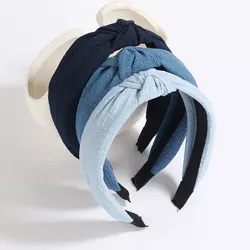 3pcs Simple And Versatile New Hair Band Wide Edge Simple Fabric Headband Knotted Wash Face Hair Card Bow Hair Accessories