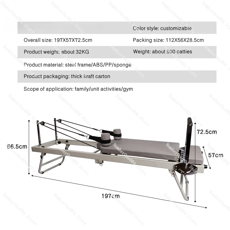 Large Folding Pilates Reformer Equipment Core Yoga Bed Home Fitness Weight Loss Steel ABS steels Material Pilates Machine