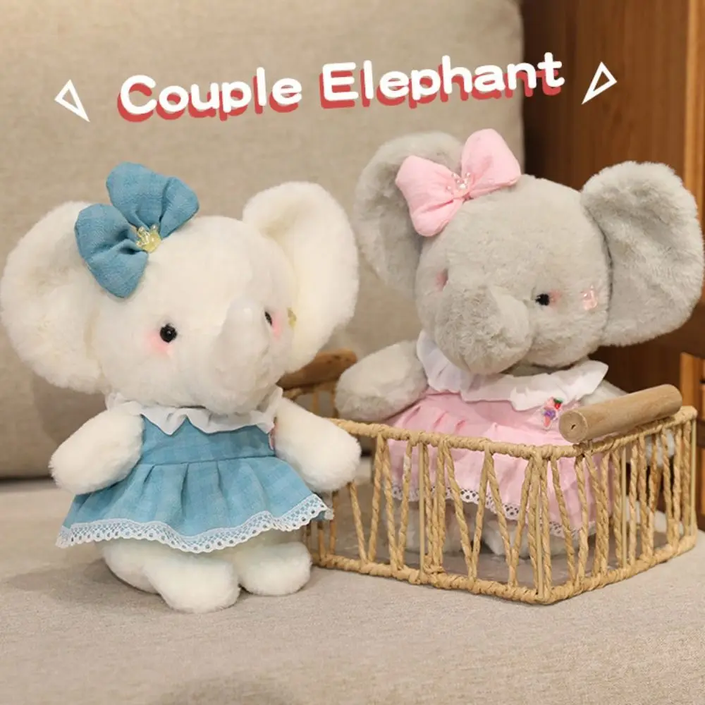 

Wearing Bow Lace Dress Cartoon Rabbit Plush Toys Pretty Soft Elegant Soft Fluffy Doll Sweet Cute Plush Elephant Doll