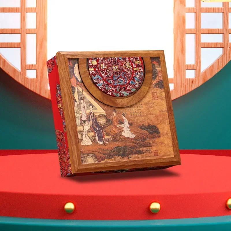 Pu 'er Tea Cake Packaging Empty Gift Box Single and Double Cake Universal High-end Solid Wood Fuding White Tea Storage Box Home