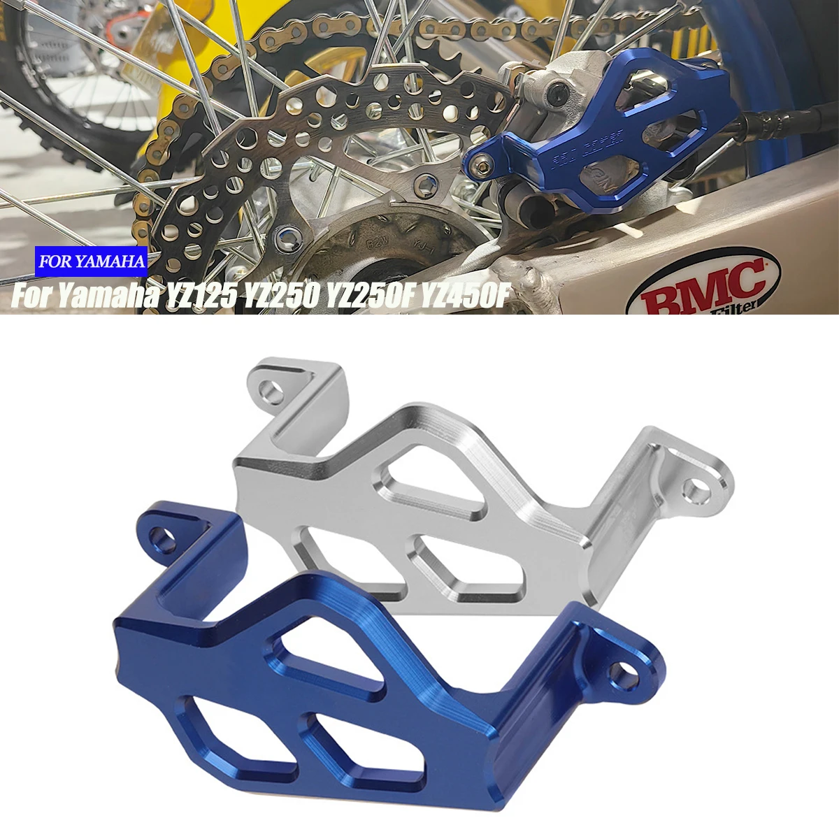 

For Yamaha YZ125 YZ250 YZ125X YZ250X YZ250F YZ450F YZ250FX YZ450F MONSTER NEW 2024 CNC Rear Brake Caliper Guard Protector Cover