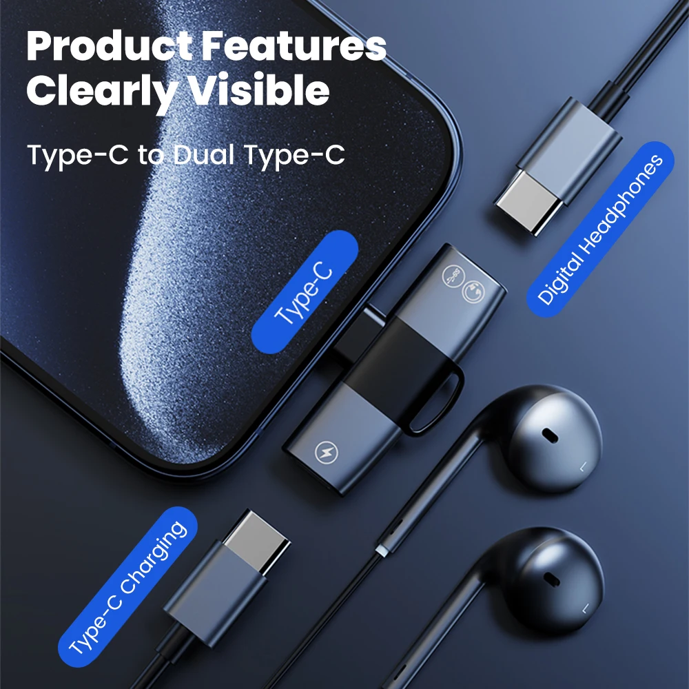 2 in 1 Type C Audio Adapter US - огляд і ціна Earphone Splitter Jack