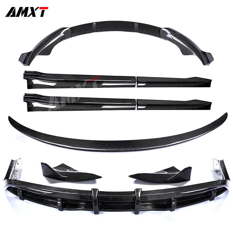 New Carbon Fiber Front Lip Side Skirt Rear Diffuser Spoiler Wing for Tesla Model 3 2023 Body Kits