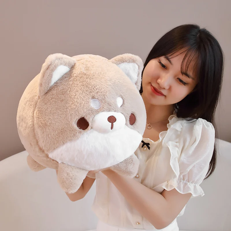 1pc 30/40cm Cute Round Teddy Dog Shiba Inu Bulldog Beagle Plush Toys Cartoon Dog Sofa Cushion Throw Pillow for Children Girls