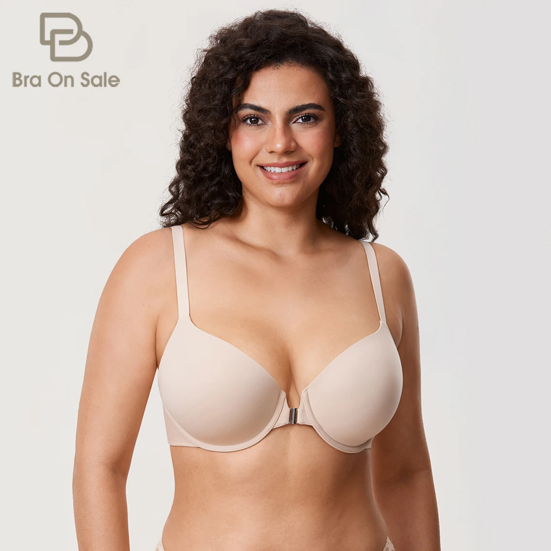 Women's Seamless Front Closure Plus Size Full Coverage T Shirt Bra Underwire Lingerie Lightly Padded B C D DD E F  34 36 38 40