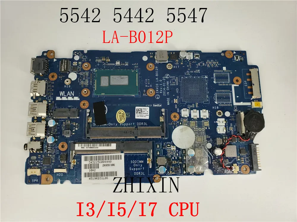 

Материнская плата yourui для ноутбука Dell inspiron 5542, 5442, 5547, 5447, с I3-4005U/I7-4510U