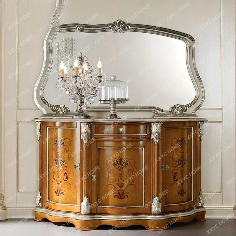 

Паркетная инкрустированная шкафная панель для прихожей в ретро-стиле