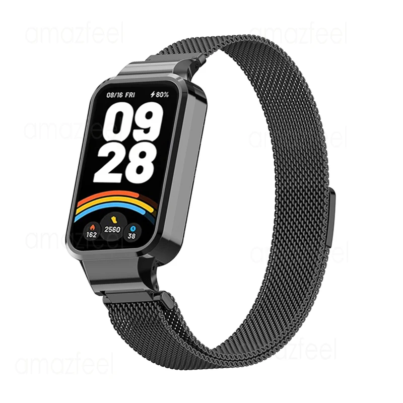 Magnetic loop for Xiaomi Smart Band 9 Active Strap Case Protector for redmi band 3 Bracelet for Redmi Smart Band 3 Metal Cover