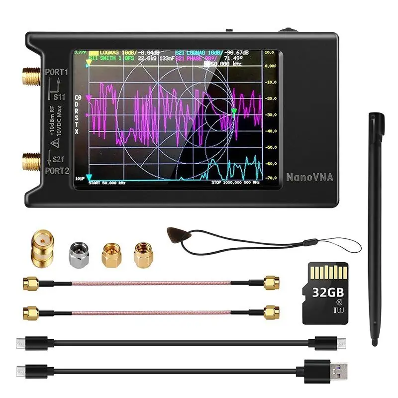 [B24B!】 Anslyzer Spectrum Analyzer Nanovna-H4 Vector Network Analyzer 10Khz-1.5Ghz MF VHF UHF Antenna Tuner 32GB
